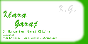 klara garaj business card